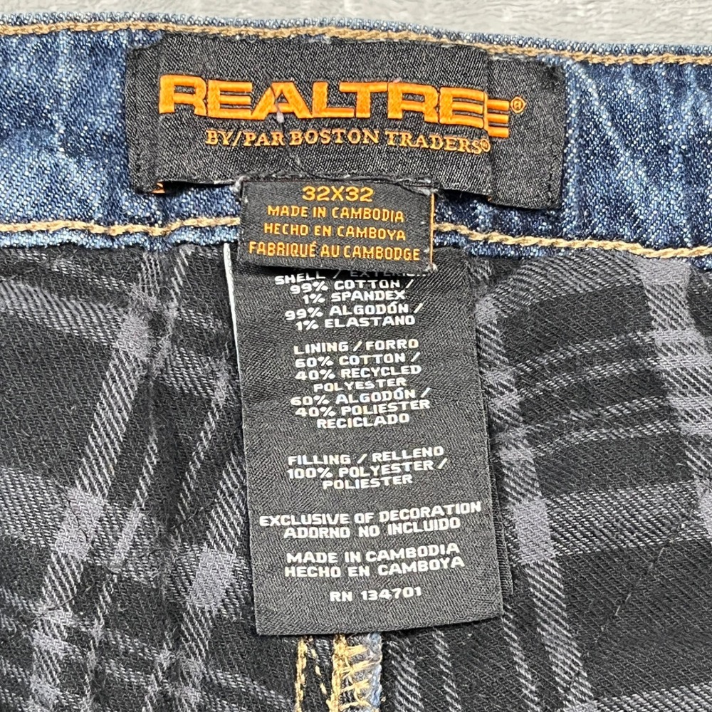 Realtree Flannel Lined Jeans Mens Blue Straight Leg Insulated Denim 32x32 - Picture 9 of 13